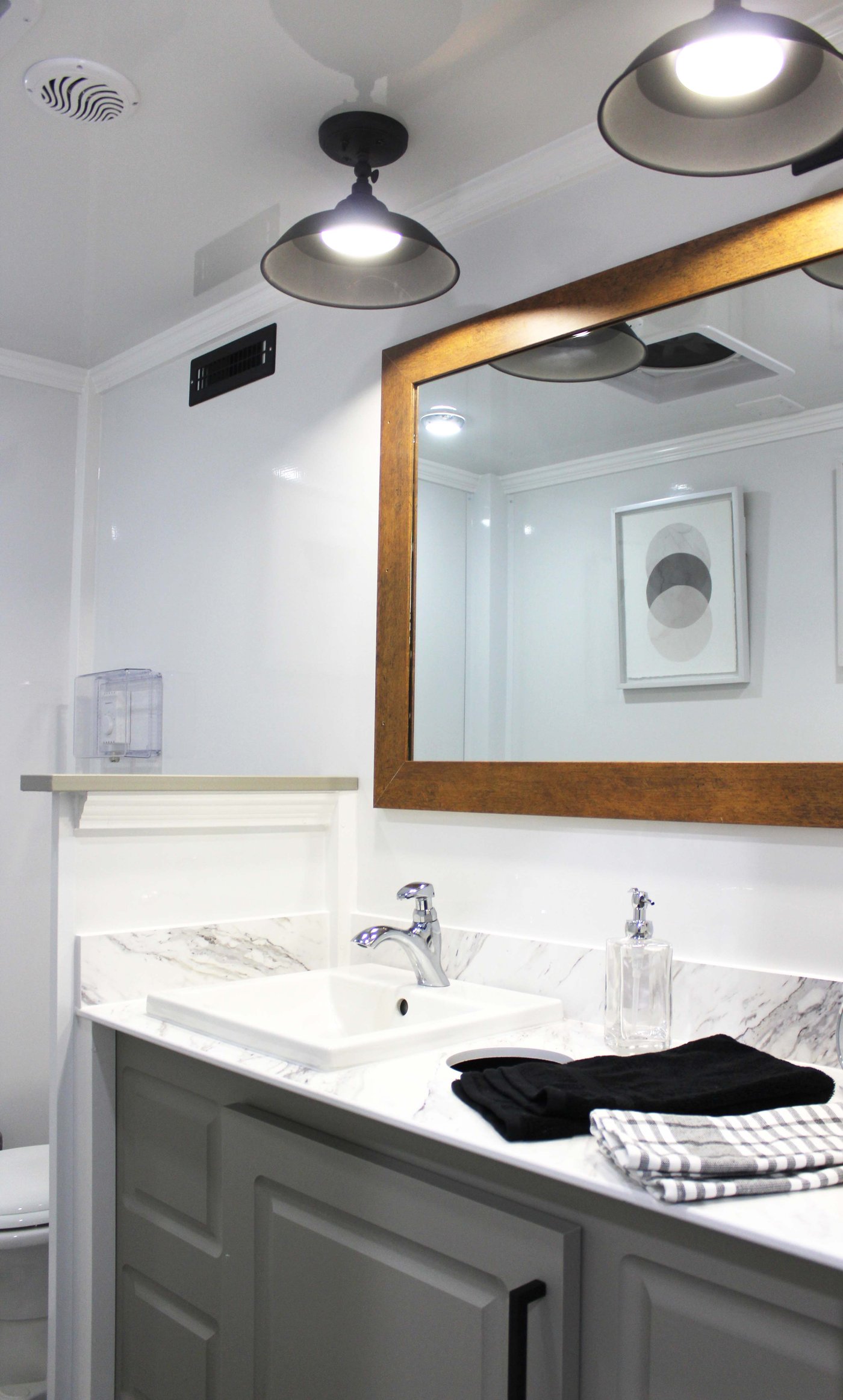 Corporate event restroom trailer